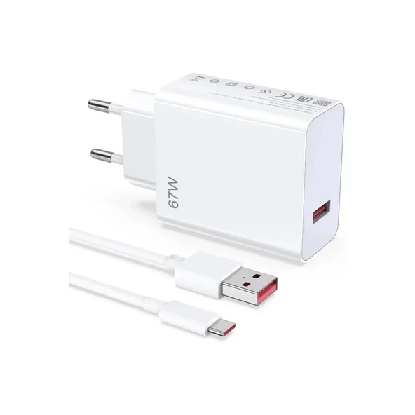 ACL AC-107 67Watt, 1xUSB-A 1metre USB-A to USB-C Kablolu Duvar Şarj Aleti Seyahat Şarj ürün görseli 1