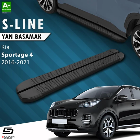 S-Dizayn Kia Sportage 4 S-Line Siyah Yan Basamak 173 Cm 2016-2021 A+ Kalite ürün görseli