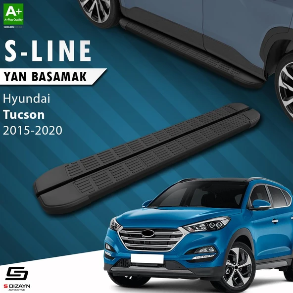 S-Dizayn Hyundai Tucson 3 S-Line Siyah Yan Basamak 173 Cm 2015-2020 A+ Kalite ürün görseli