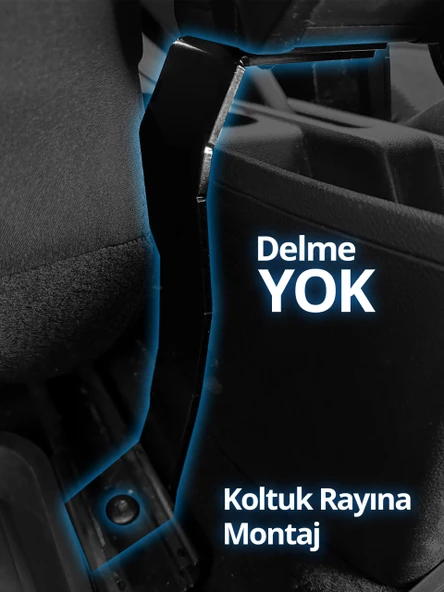 S-Dizayn Fiat Doblo Kol Dayama Kolçak Çelik Ayaklı ABS Gri 2010 Üzeri A+Kalite - Resim 5