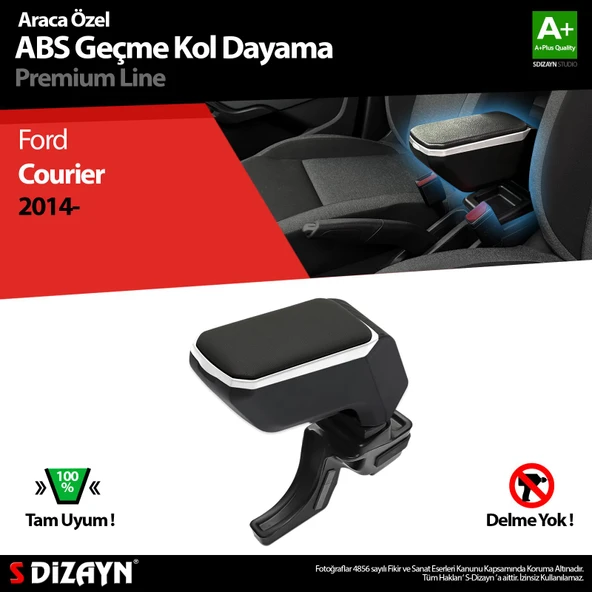 S-Dizayn Ford Courier Kol Dayama Kolçak Geçmeli ABS Gri 2014-2022 A+Kalite ürün görseli