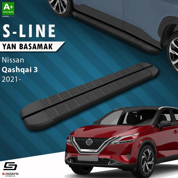 S-Dizayn Nissan Qashqai 3 S-Line Siyah Yan Basamak 173 Cm 2021 Üzeri A+ Kalite ürün görseli