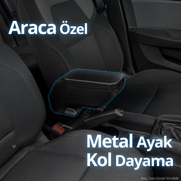S-Dizayn Fiat Doblo Kol Dayama Kolçak Çelik Ayaklı ABS Siyah 2006-2012 A+Kalite - Resim 6