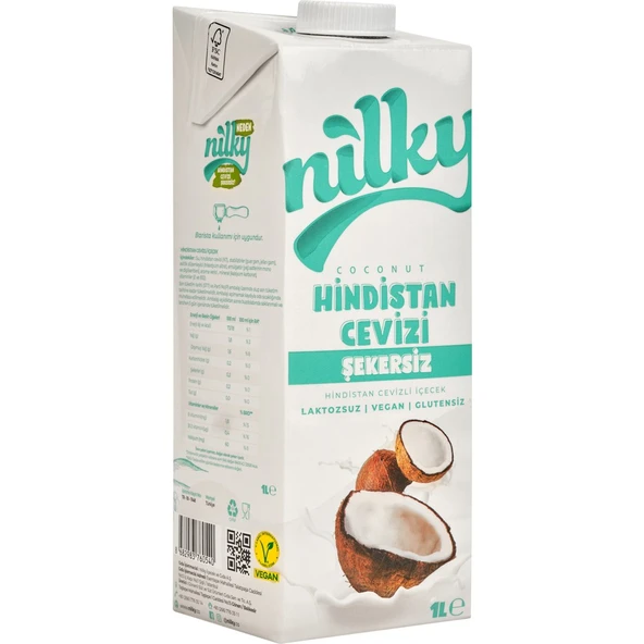 Nilky şekersiz Hindistan Cevizi Sütü Glütensiz Bitkisel Bazlı Laktosuz Vegan 1 lt - 2