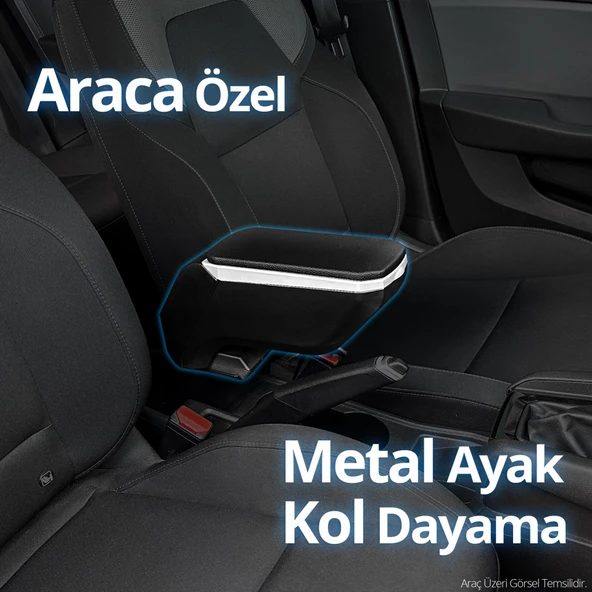 S-Dizayn Fiat Punto Kol Dayama Kolçak Çelik Ayaklı ABS Gri 2006-2018 A+Kalite - Resim 6