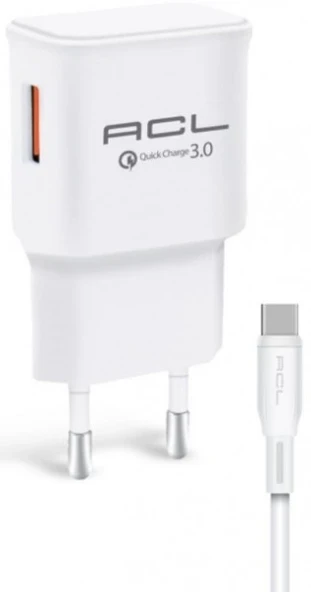 ACL M4 3.1A 18 Watt 1xUSB-A Type-C Kablo Seyahat Şarj - Resim 3