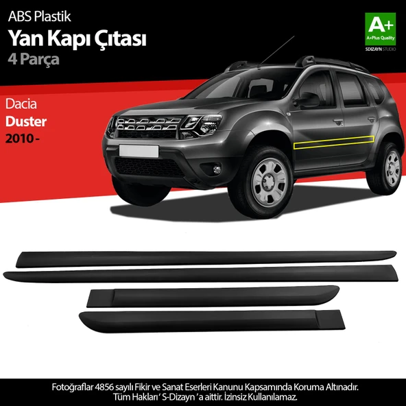 S-Dizayn Dacia Duster ABS Plastik Yan Kapı Koruma Çıtası 2010-2018 A+ Kalite ürün görseli
