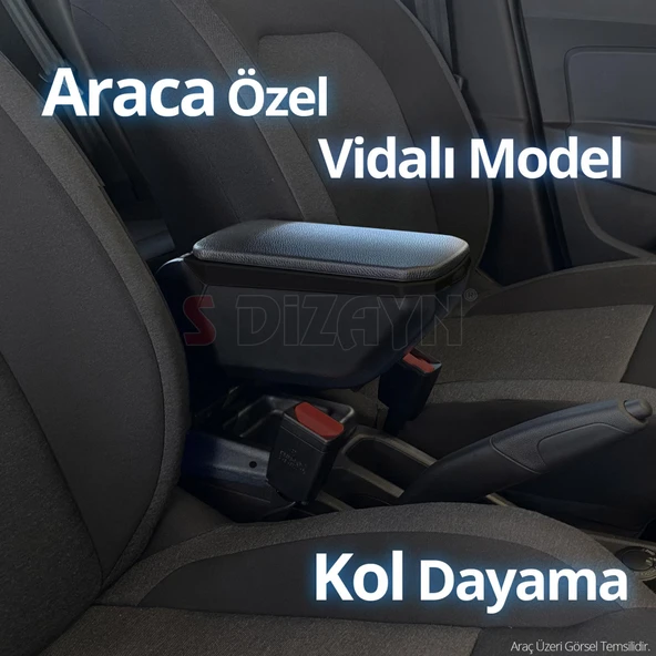 S-Dizayn Seat Ibiza ABS Vidalı Kol Dayama Kolçak Siyah 2017 Üzeri A+Kalite - Resim 5