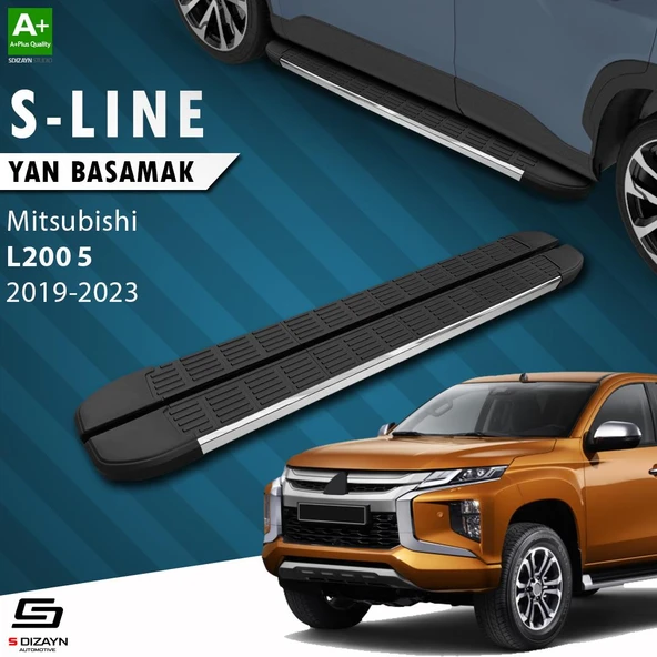 S-Dizayn Mitsubishi L200 5 Makyajlı S-Line Krom Yan Basamak 203 Cm 2019-2023 A+ Kalite ürün görseli