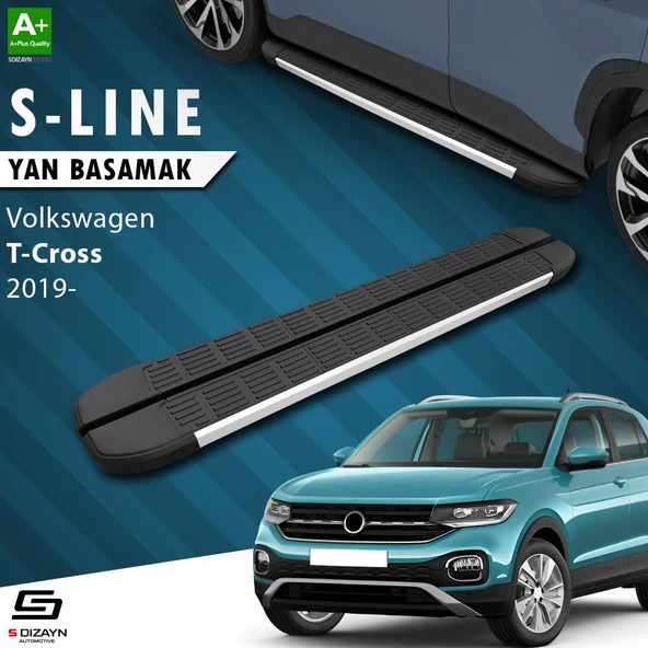 S-Dizayn VW T-Cross S-Line Aluminyum Yan Basamak 173 Cm 2019-2023 A+ Kalite ürün görseli