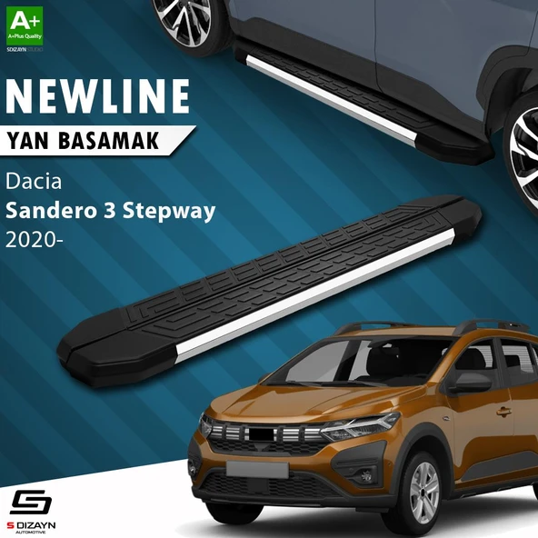 S-Dizayn Dacia Sandero 3 Stepway NewLine Krom Yan Basamak 183 Cm 2020 Üzeri A+ Kalite ürün görseli
