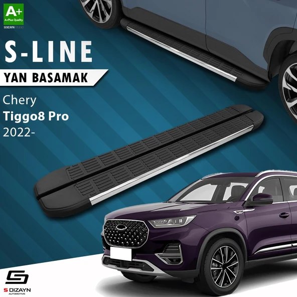 S-Dizayn Chery Tiggo8 Pro S-Line Krom Yan Basamak 183 Cm 2022 Üzeri A+ Kalite ürün görseli