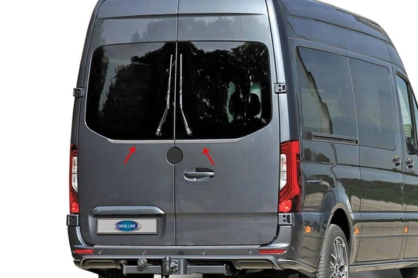 OMSA Mercedes Sprinter W907 Krom Arka Cam Alt Çıtası 2 Parça Çift Kapı 2018 ve Sonrası - 1