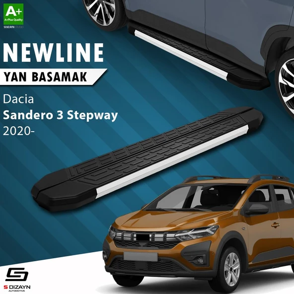 S-Dizayn Dacia Sandero 3 Stepway NewLine Aluminyum Yan Basamak 183 Cm 2020 Üzeri A+ Kalite ürün görseli