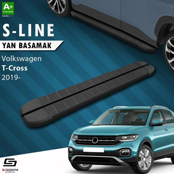 S-Dizayn VW T-Cross S-Line Siyah Yan Basamak 173 Cm 2019-2023 A+ Kalite ürün görseli
