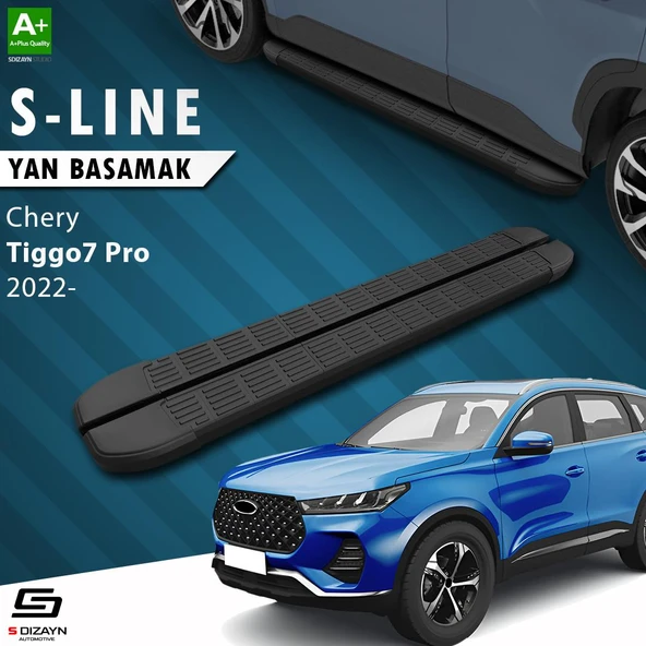 S-Dizayn Chery Tiggo7 Pro S-Line Siyah Yan Basamak 183 Cm 2022 Üzeri A+ Kalite ürün görseli