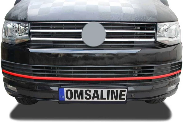 OMSA VW T6 Transporter Kırmızı Krom Ön Tampon Çıtası Comfortline & Highline 3 Parça 2015-2019 Arası - Resim 4