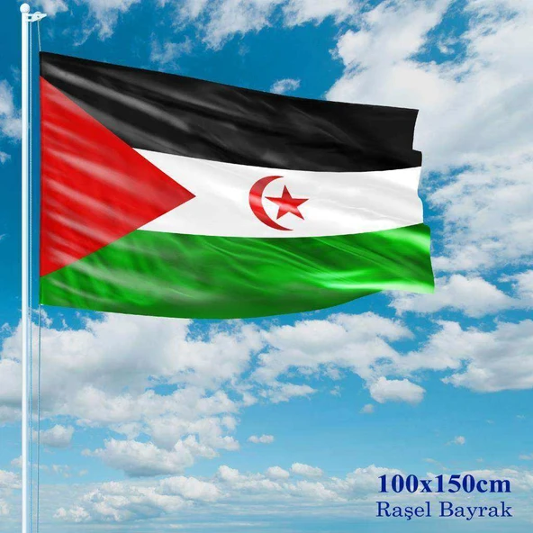 Batı Sahra Bayrağı - 100x150 cm (1 metre x 1,5 metre) - Raşel Kumaş ürün görseli 1
