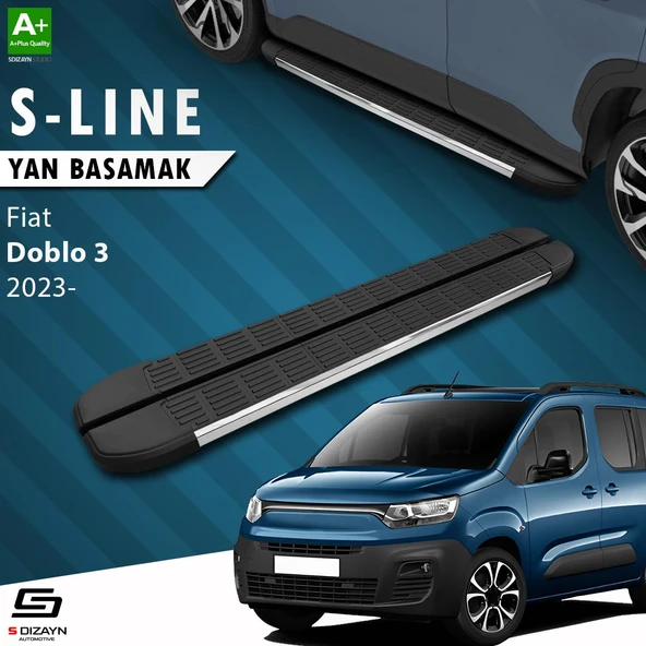 S-Dizayn Fiat Doblo 3 S-Line Krom Yan Basamak 203 Cm 2023 Üzeri A+ Kalite ürün görseli