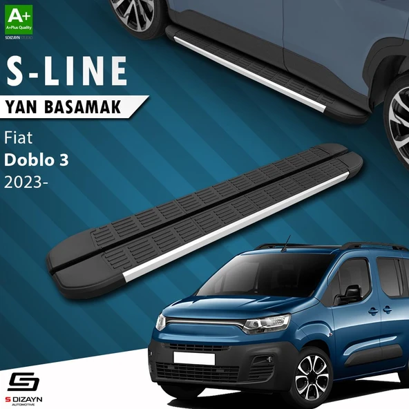 S-Dizayn Fiat Doblo 3 Uzun Şase S-Line Aluminyum Yan Basamak 213 Cm 2023 Üzeri A+ Kalite ürün görseli