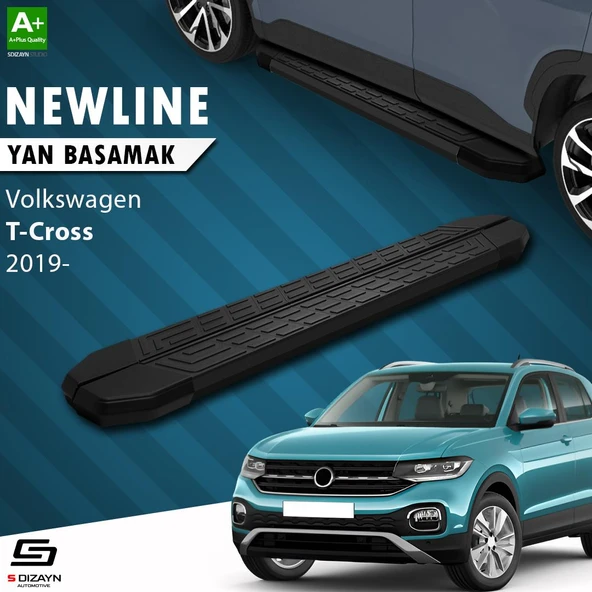 S-Dizayn VW T-Cross NewLine Siyah Yan Basamak 173 Cm 2019-2023 A+ Kalite ürün görseli