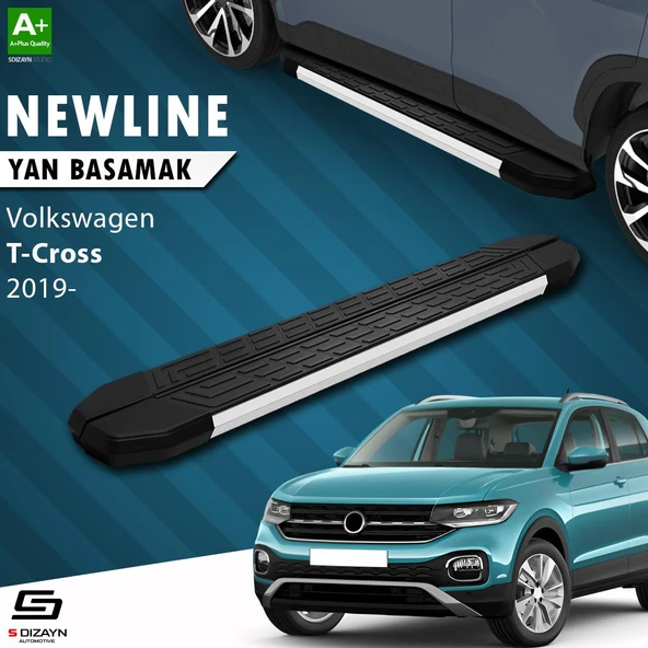 S-Dizayn VW T-Cross NewLine Aluminyum Yan Basamak 173 Cm 2019-2023 A+ Kalite ürün görseli