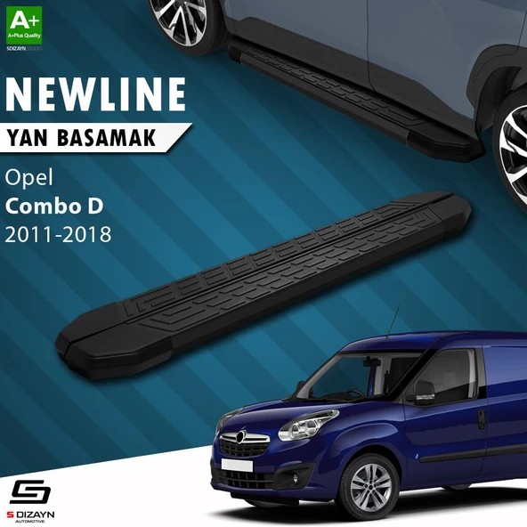 S-Dizayn Opel Combo D Uzun Şase NewLine Siyah Yan Basamak 223 Cm 2011-2018 A+ Kalite ürün görseli