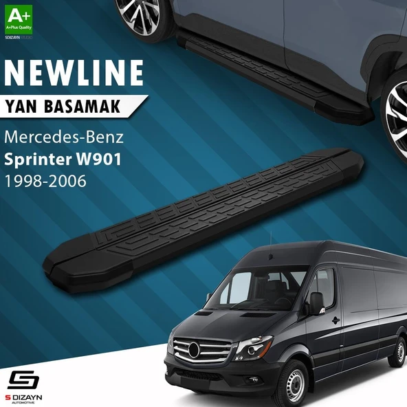 S-Dizayn Mercedes Sprinter W901 Orta Şase NewLine Siyah Yan Basamak 263 Cm 1998-2006 A+ Kalite ürün görseli