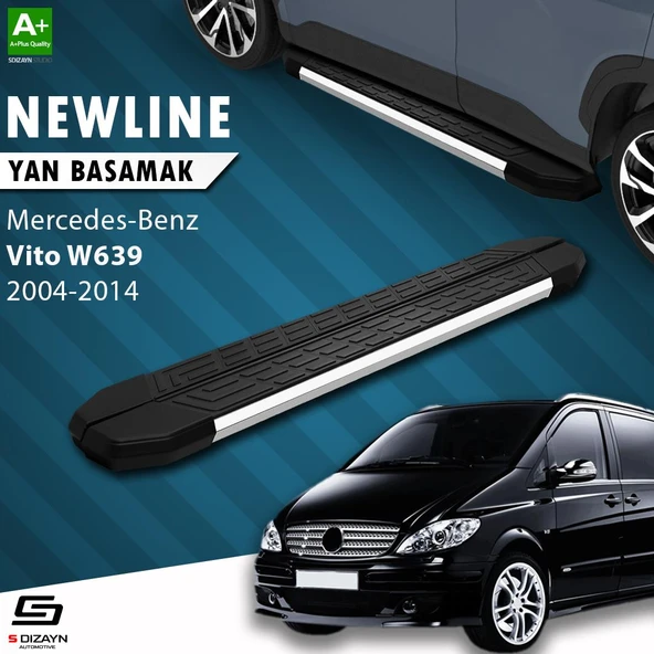 S-Dizayn Mercedes Vito W639 Kısa Şase NewLine Krom Yan Basamak 233 Cm 2004-2014 A+ Kalite ürün görseli