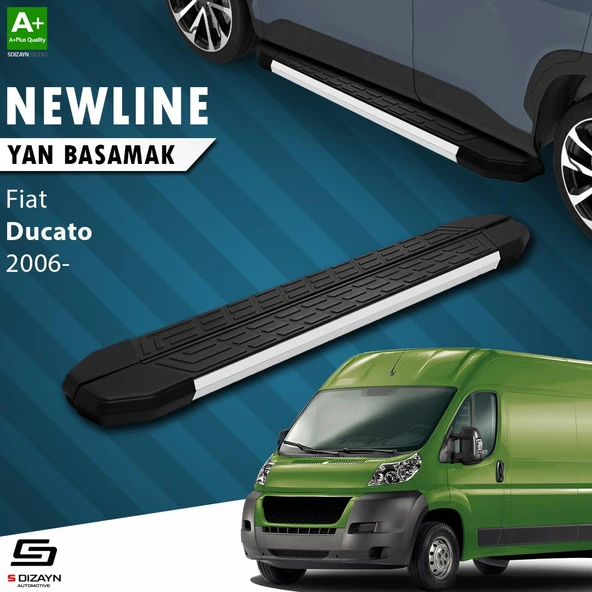 S-Dizayn Fiat Ducato 3 Kısa Şase NewLine Aluminyum Yan Basamak 203 Cm 2006-2014 A+ Kalite ürün görseli