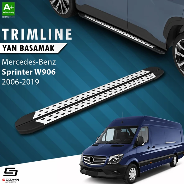 S-Dizayn Mercedes Sprinter W906 Uzun Şase TrimLine Gri Yan Basamak 335 Cm 2006-2019 A+ Kalite ürün görseli