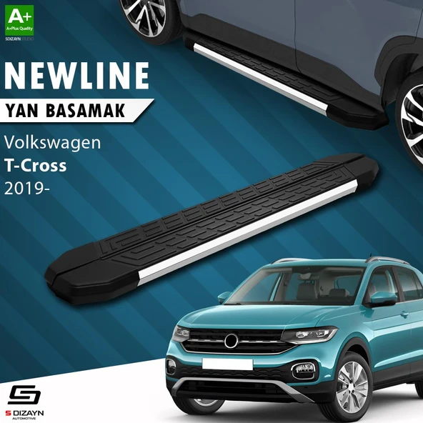 S-Dizayn VW T-Cross NewLine Krom Yan Basamak 173 Cm 2019-2023 A+ Kalite ürün görseli