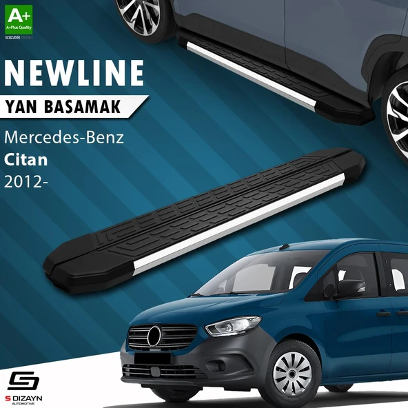 S-Dizayn Mercedes Citan Uzun Şase NewLine Krom Yan Basamak 223 Cm 2012-2021 A+ Kalite ürün görseli