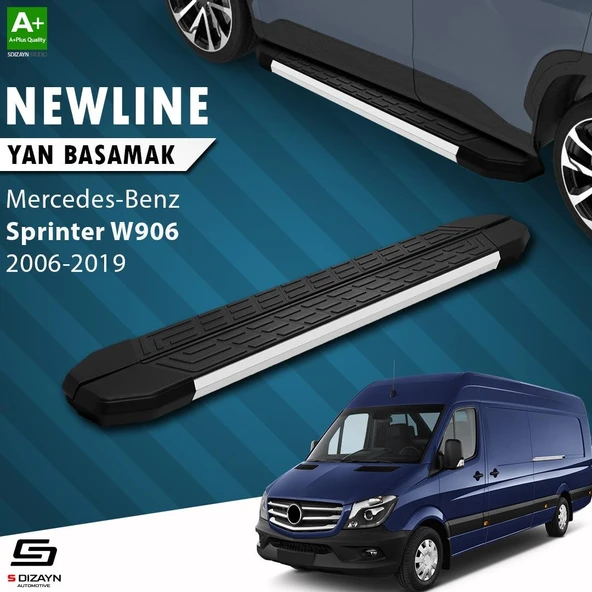 S-Dizayn Mercedes Sprinter W906 Uzun Şase NewLine Aluminyum Yan Basamak 333 Cm 2006-2019 A+ Kalite ürün görseli