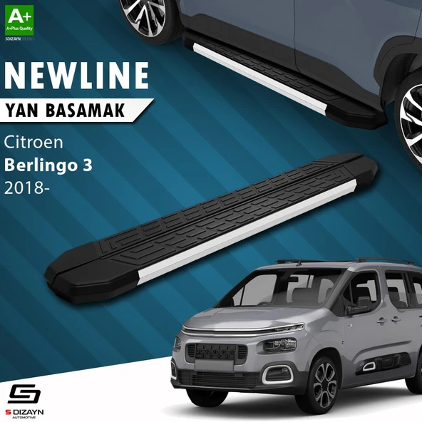 S-Dizayn Citroen Berlingo 3 Uzun Şase NewLine Aluminyum Yan Basamak 213 Cm 2018 Üzeri A+ Kalite ürün görseli