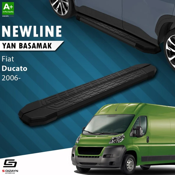 S-Dizayn Fiat Ducato 3 Kısa Şase NewLine Siyah Yan Basamak 203 Cm 2006-2014 A+ Kalite ürün görseli