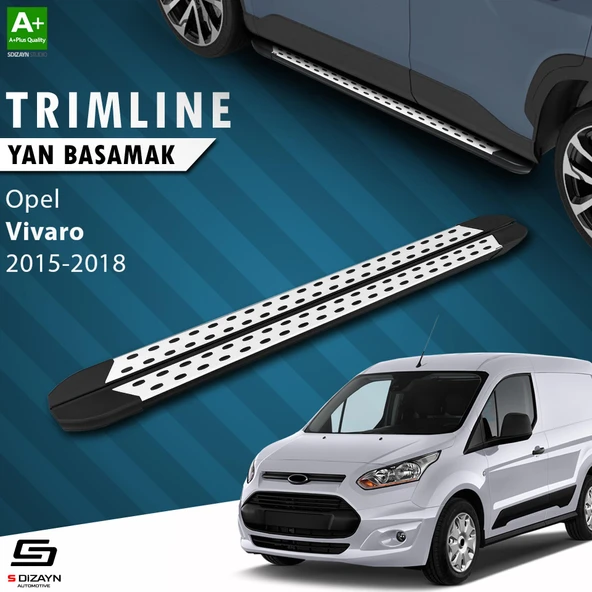 S-Dizayn Opel Vivaro B Uzun Şase TrimLine Gri Yan Basamak 270 Cm 2015-2018 A+ Kalite ürün görseli
