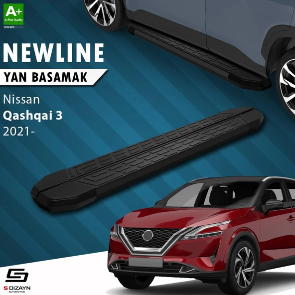 S-Dizayn Nissan Qashqai 3 NewLine Siyah Yan Basamak 173 Cm 2021 Üzeri A+ Kalite ürün görseli