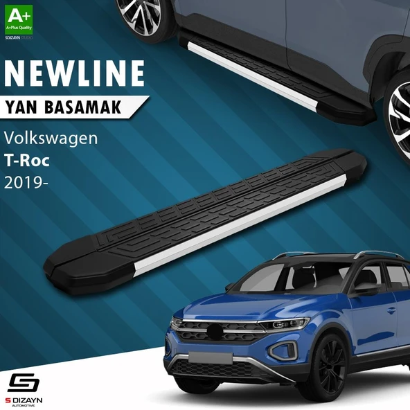 S-Dizayn VW T-Roc NewLine Aluminyum Yan Basamak 173 Cm 2019 Üzeri A+ Kalite ürün görseli