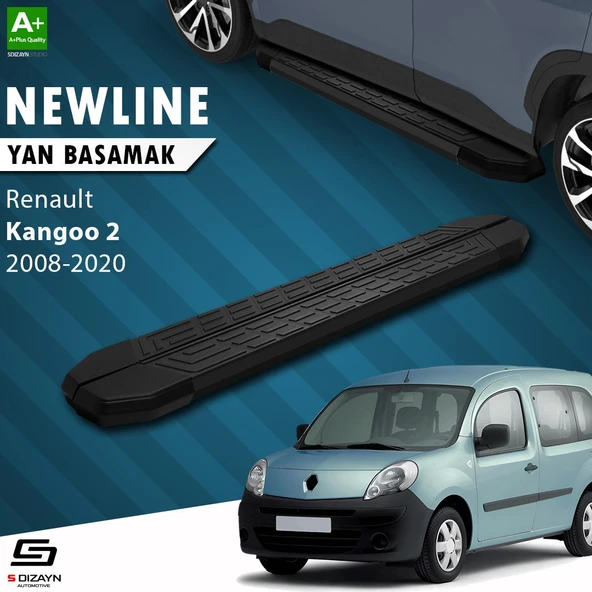 S-Dizayn Renault Kangoo 2 Uzun Şase NewLine Siyah Yan Basamak 223 Cm 2008-2020 A+ Kalite ürün görseli