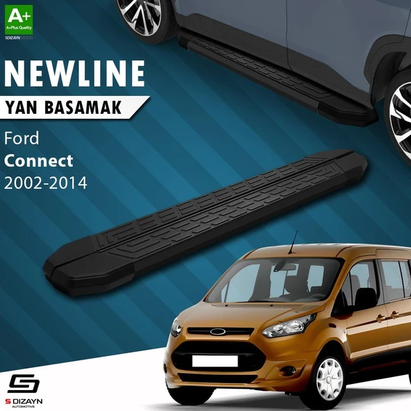 S-Dizayn Ford Connect Uzun Şase NewLine Siyah Yan Basamak 203 Cm 2002-2014 A+ Kalite ürün görseli