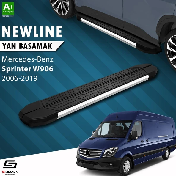 S-Dizayn Mercedes Sprinter W906 Uzun Şase NewLine Krom Yan Basamak 333 Cm 2006-2019 A+ Kalite ürün görseli