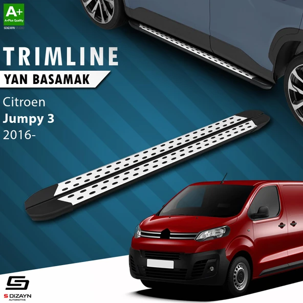 S-Dizayn Citroen Jumpy 3 Kısa Şase TrimLine Gri Yan Basamak 213 Cm 2016 Üzeri A+ Kalite ürün görseli