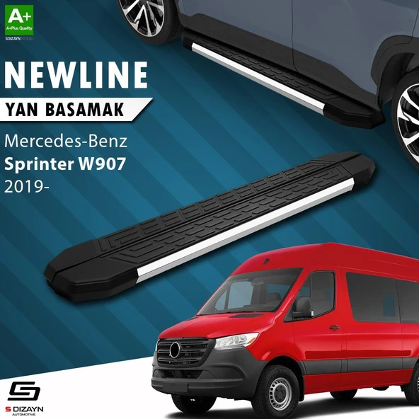 S-Dizayn Mercedes Sprinter W907 Orta Şase NewLine Krom Yan Basamak 273 cm 2019 Üzeri A+ Kalite ürün görseli