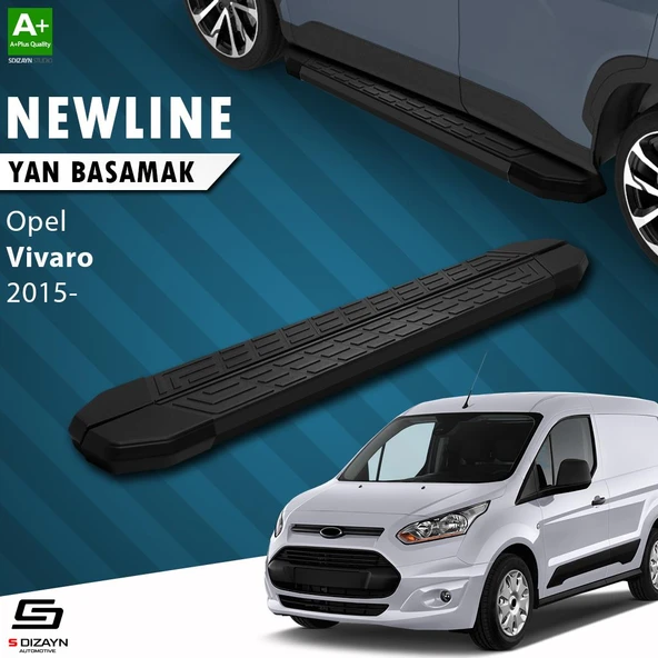S-Dizayn Opel Vivaro B Kısa Şase NewLine Siyah Yan Basamak 223 Cm 2015-2018 A+ Kalite ürün görseli