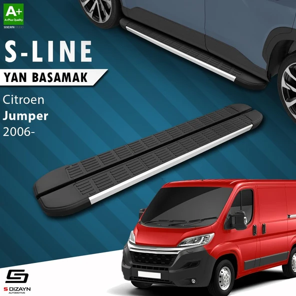 S-Dizayn Citroen Jumper 3 Kısa Şase S-Line Aluminyum Yan Basamak 203 Cm 2006-2022 A+ Kalite ürün görseli