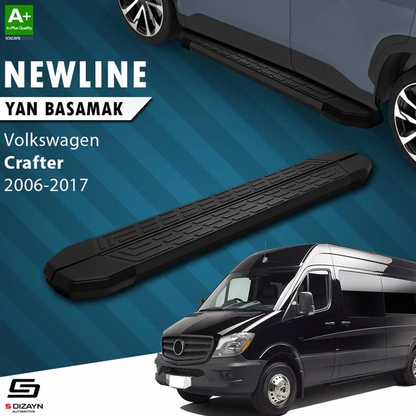 S-Dizayn VW Crafter Van NewLine Siyah Yan Basamak 263 Cm 2006-2017 A+ Kalite ürün görseli
