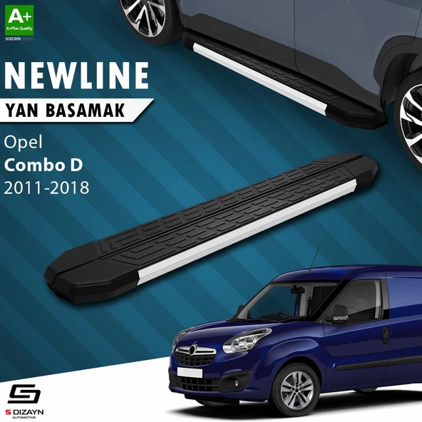 S-Dizayn Opel Combo D Uzun Şase NewLine Aluminyum Yan Basamak 223 Cm 2011-2018 A+ Kalite ürün görseli
