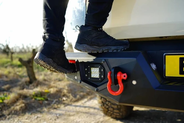 OMSA VW Amarok Dakar V2 Çelik Arka Tampon Ledli Sensörlü-Sensörsüz 2010-2021 Arası - Resim 4