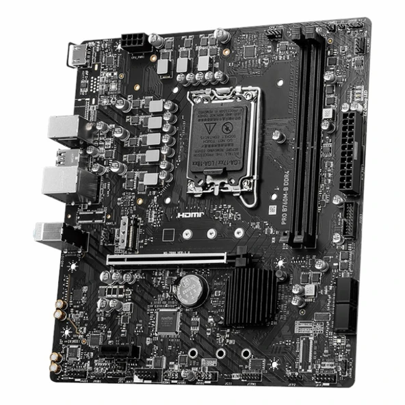 MSI Pro B760M-B DDR4 (4800MHz)OC M.2 HDMI PCIe 4.0 1700P mATX Anakart - Resim 3